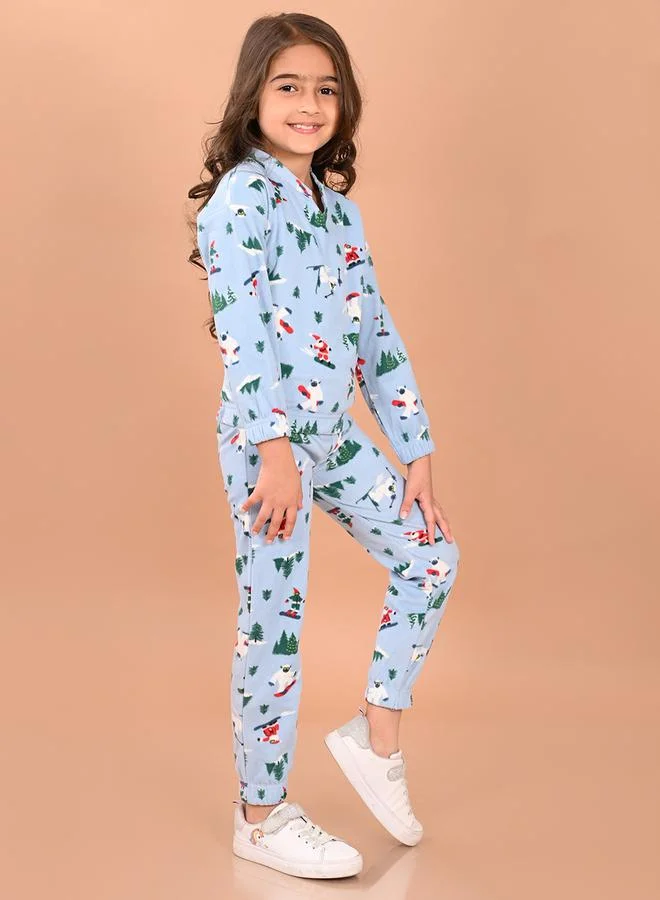 LILPICKS Graphic Print Fleece Sweatshirt & Joggers Set by Styli