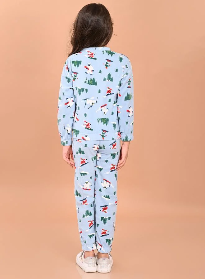 LILPICKS Graphic Print Fleece Sweatshirt & Joggers Set by Styli