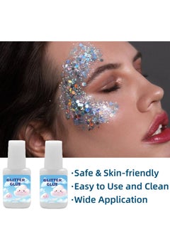 KASTWAVE Glitter Glue for Body, 2PCS Temporary Tattoo Glue, Body Painting Art Glue, Safe & Skin-Friendly, Simple to Apply & Remove, Ideal for Halloween, Party, Costume Events & Makeup  - Image 3