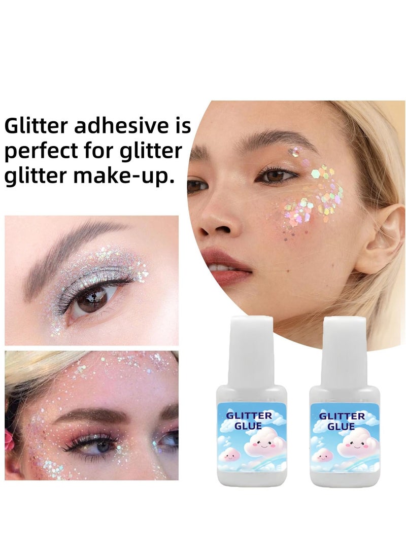 KASTWAVE Glitter Glue for Body, 2PCS Temporary Tattoo Glue, Body Painting Art Glue, Safe & Skin-Friendly, Simple to Apply & Remove, Ideal for Halloween, Party, Costume Events & Makeup  - Image 4