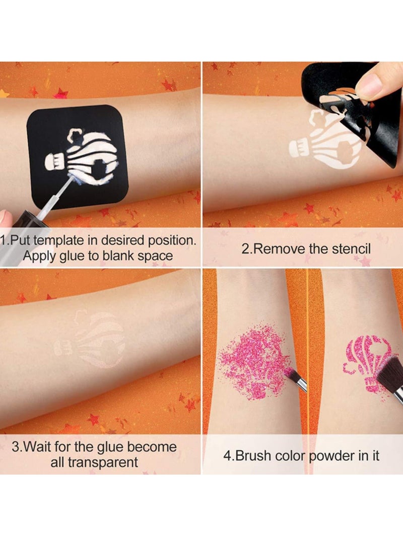 KASTWAVE Glitter Glue for Body, 2PCS Temporary Tattoo Glue, Body Painting Art Glue, Safe & Skin-Friendly, Simple to Apply & Remove, Ideal for Halloween, Party, Costume Events & Makeup  - Image 5