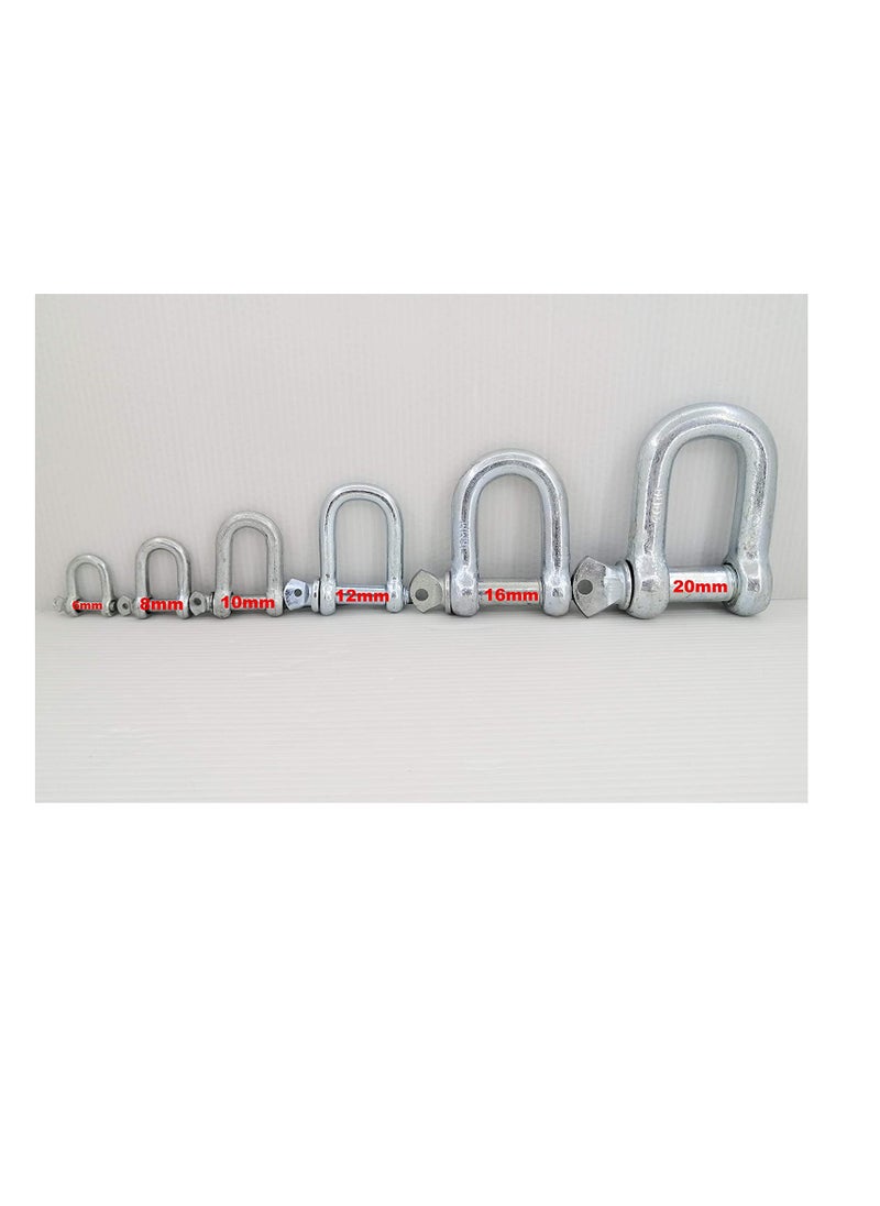 Generic - Galvanized Iron (GI) D Ring Shackle Lock, Shackle Hook Clip for Heavy Duty Construction, Chain Link Tow, Marine Shackles, Gym Hook and Vehicle Recovery & DIY Projects… (Pack of 5, 20mm) - Image 1