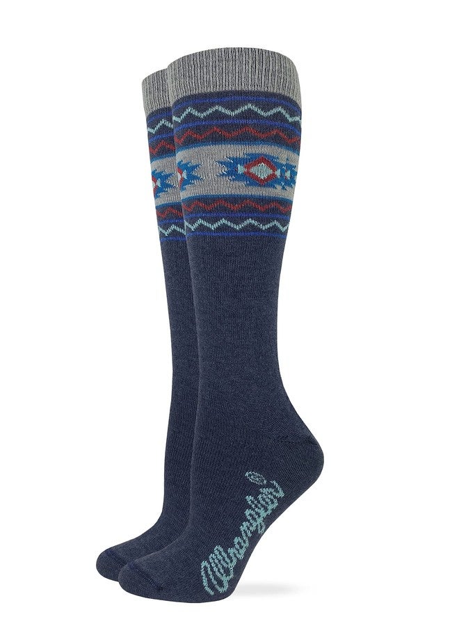 Wrangler Ladies Lightweight Merino Wool Blend Aztec Knee High Boot Socks 3 Pair (Assorted) - Image 3