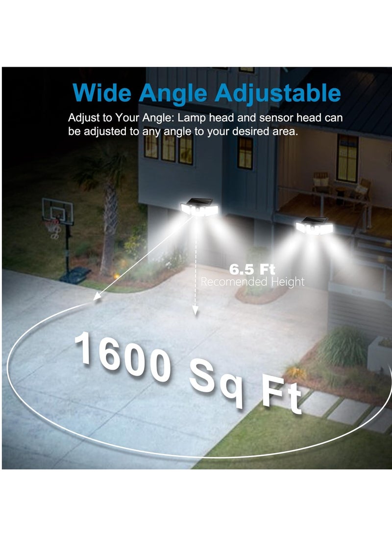 Generic Solar Lights Outdoor, 2 Pack 233 LED High Brightness Cordless Solar Motion Sensor Lights; 3 Adjustable Heads, 270° Wide Angle Illumination, IP65 Waterproof, Security LED Flood Light(Daylight)  - Image 3