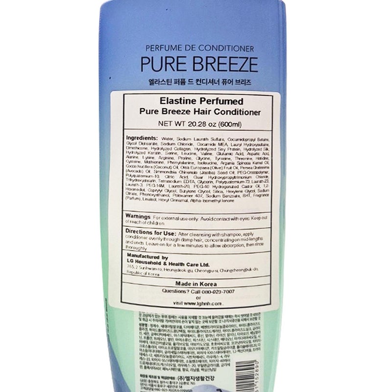 LG [LG] Elastine Perfume Pure Breeze Conditioner (600ml) - Image 3