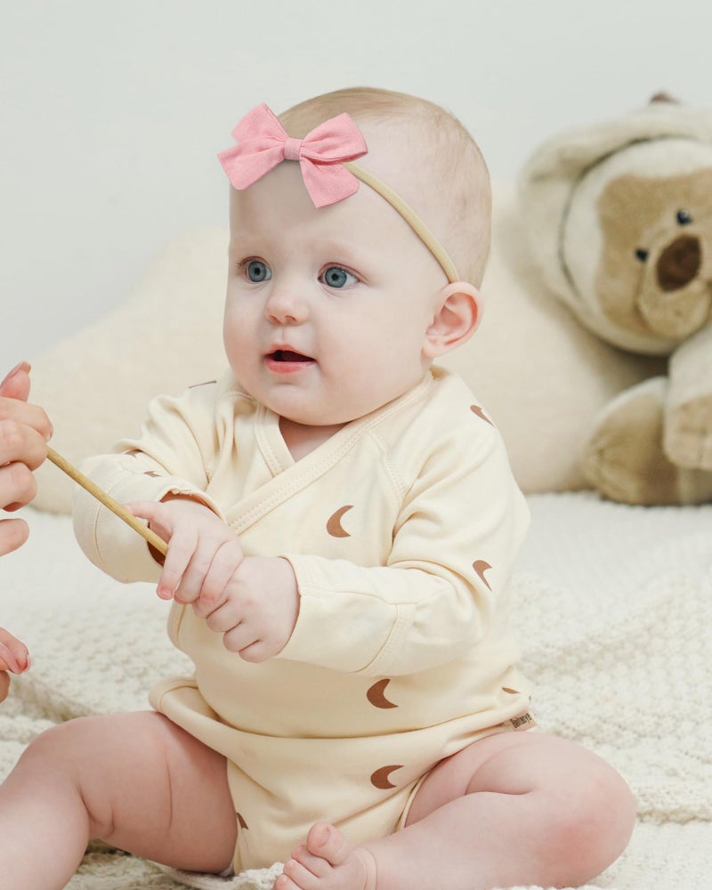 jollybows 20pcs Baby Girls Nylon Hair Bows Headbands Linen Hair Bands Elastic Hair Accessories for Kids Infants Newborn - Image 4