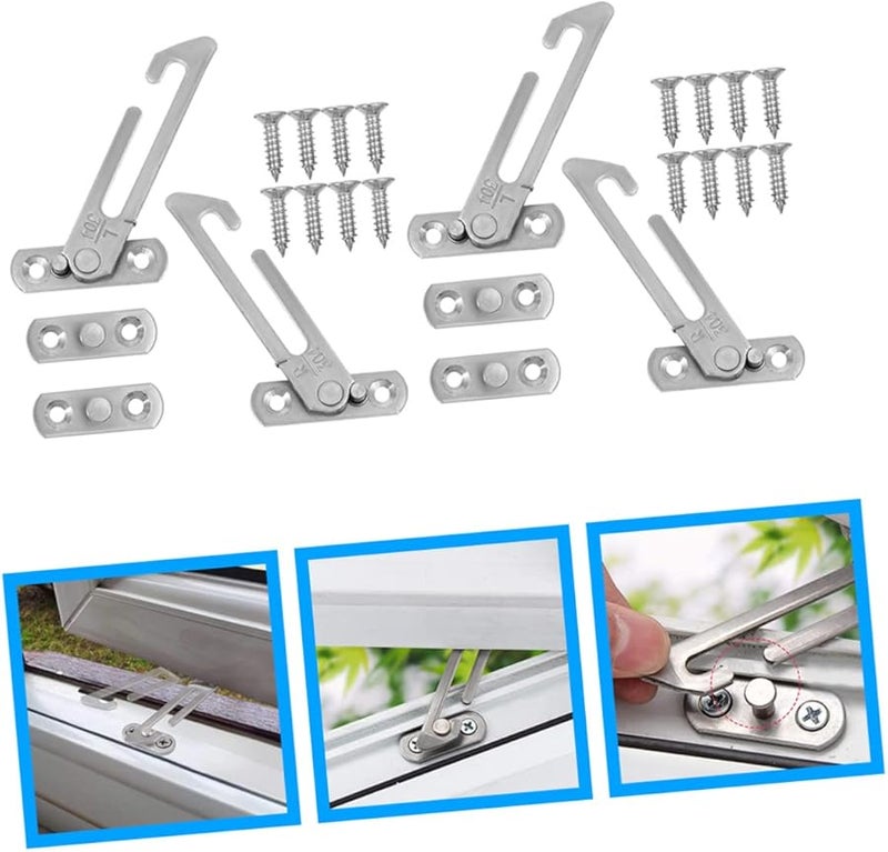 Window Safety Latch Child Proof Locks 4 Pack Sliding Window Hardware DIY Installation No Scratch - Image 4