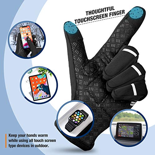 Hikenture Winter Cycling Gloves for Men and Women -Thermal Bike Gloves Full Finger(Black M) - Image 3