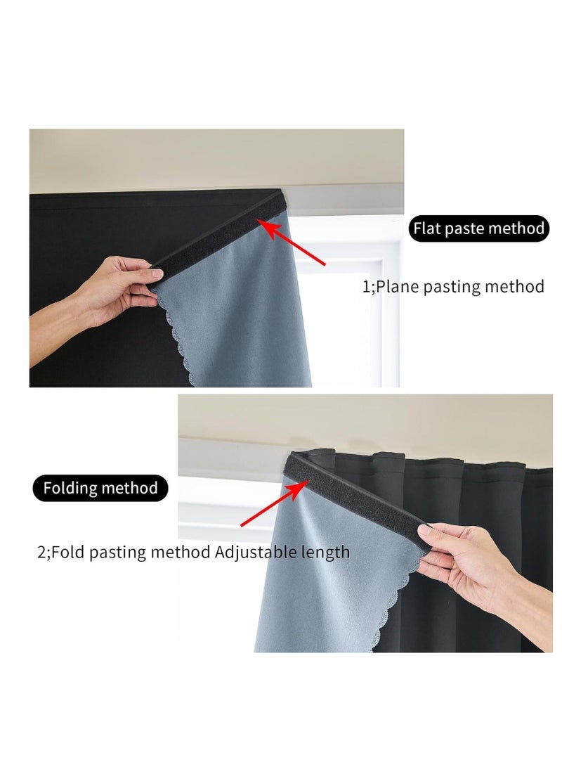 ستائر تعتيم، محمولة ذاتية اللصق بنسبة 100% بسيطة وسهلة التركيب لنافذة غرفة النوم وغرفة المطبخ المعزولة حرارياً، ستائر سوداء صغيرة 1 قطعة، 47 بوصة × 72 بوصة - Image 4