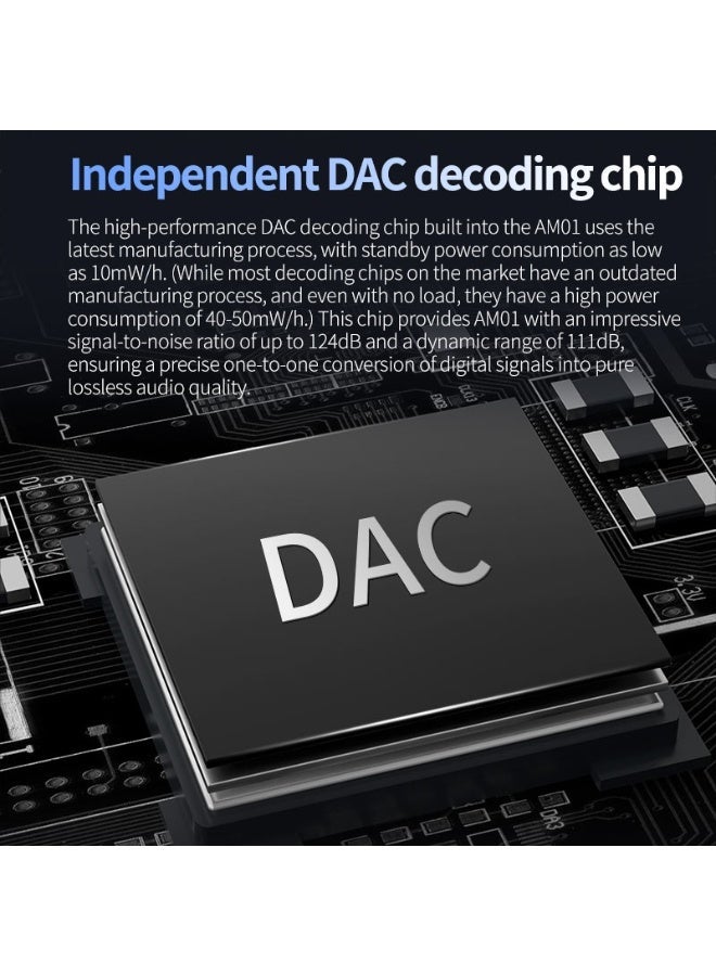 KZ AM01 USB-C to 3.5mm DAC Headphone Amplifier Adapter — Universal USB-C Hi-Res Audio Decoder with Dual Independent DAC & Amplifier Chips, Supports High-Impedance Headphones up to 600Ω — Compatible with USB-C Devices (Android, iPhone 15+/iPad, Laptops & Tablets) - Image 4