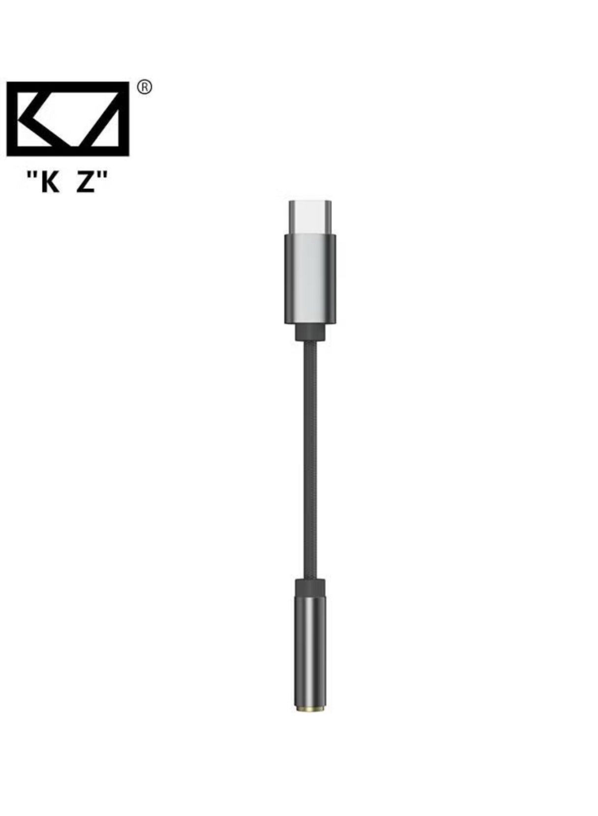 KZ AM01 USB-C to 3.5mm DAC Headphone Amplifier Adapter — Universal USB-C Hi-Res Audio Decoder with Dual Independent DAC & Amplifier Chips, Supports High-Impedance Headphones up to 600Ω — Compatible with USB-C Devices (Android, iPhone 15+/iPad, Laptops & Tablets)