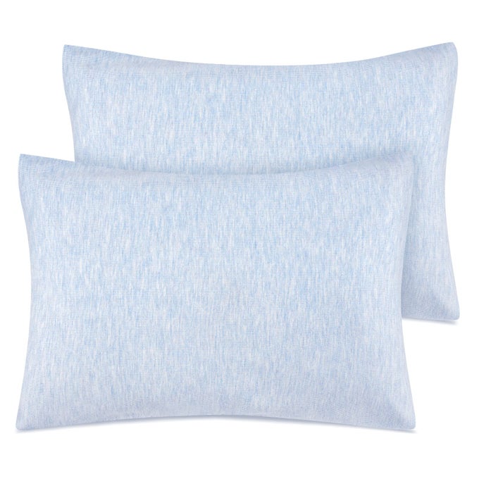 ORGANIC COTTON TODDLER PILLOWCASETRAVEL PILLOWCASE PACK OF 2 SET 13X18 INCHES WITH ENVELOPE CLOSURE SOFT BREATHABLE BABY PILLOW CASE COVER SOLID BLUE