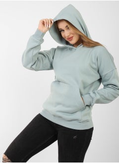 سوفت ستيبس هودي منت ساده  للسيدات مقاس XL  - Image 4