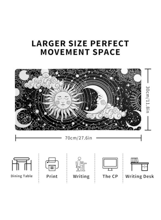 Topographic Contour Extended Large Mouse Pad, Large Gaming Mouse Pad Desk Mat, 27.6 x 11.8 Inch Long Computer Keyboard Mouse Pad Mouse Mat with 3mm Non-Slip Base and Stitched Edge for Gaming and Office - Image 2