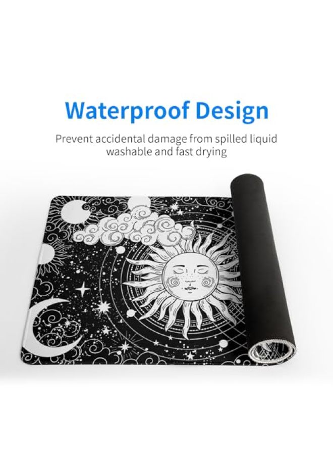 Topographic Contour Extended Large Mouse Pad, Large Gaming Mouse Pad Desk Mat, 27.6 x 11.8 Inch Long Computer Keyboard Mouse Pad Mouse Mat with 3mm Non-Slip Base and Stitched Edge for Gaming and Office - Image 4