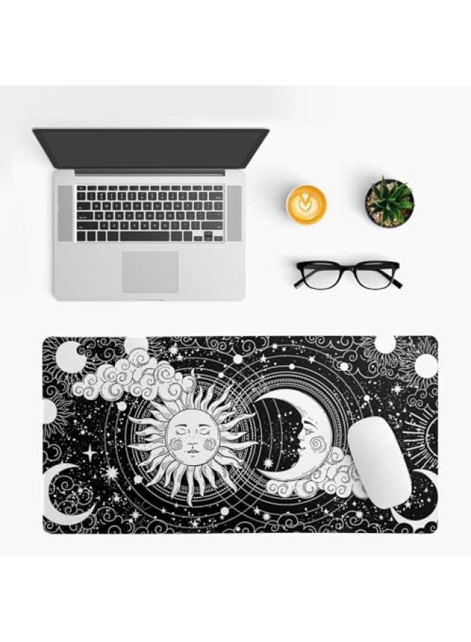 Topographic Contour Extended Large Mouse Pad, Large Gaming Mouse Pad Desk Mat, 27.6 x 11.8 Inch Long Computer Keyboard Mouse Pad Mouse Mat with 3mm Non-Slip Base and Stitched Edge for Gaming and Office - Image 3