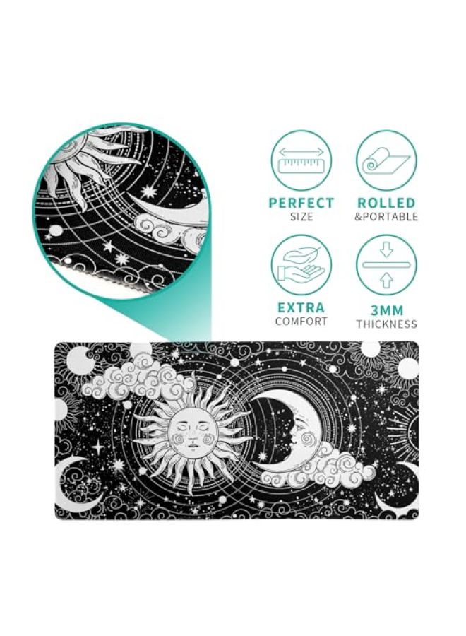 Topographic Contour Extended Large Mouse Pad, Large Gaming Mouse Pad Desk Mat, 27.6 x 11.8 Inch Long Computer Keyboard Mouse Pad Mouse Mat with 3mm Non-Slip Base and Stitched Edge for Gaming and Office - Image 5
