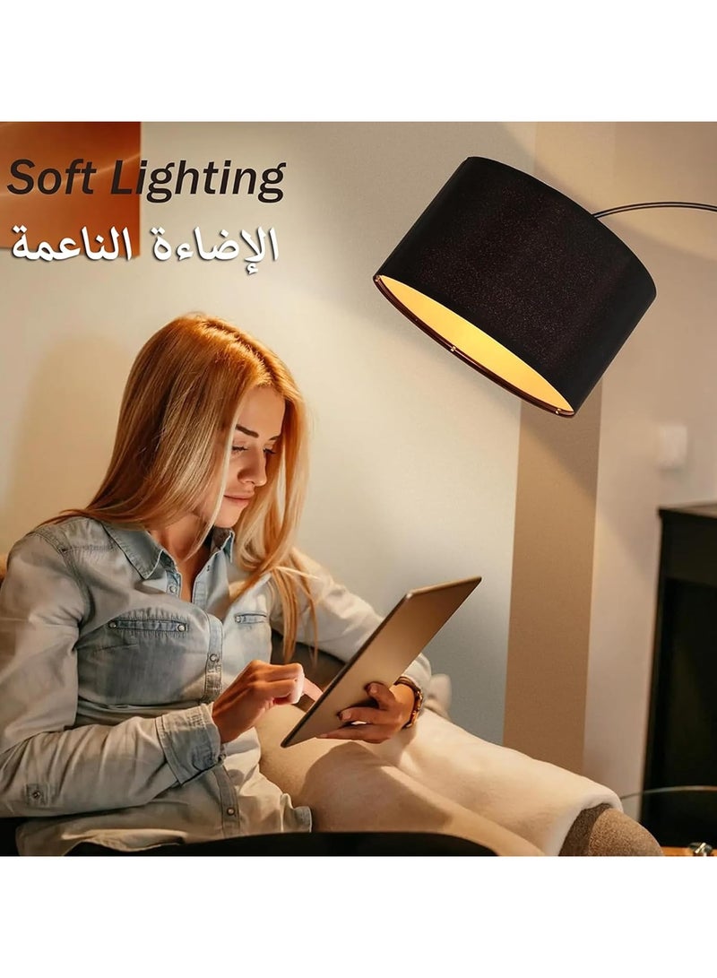 DOMUIK Floor Lamp for LED Stand Vintage Arc Pole Light with Warm Light Remote Control for Living Room Office Bedroom â€ŽMarble Metal Black 12W 8-15m 185x38 cm  - Image 3