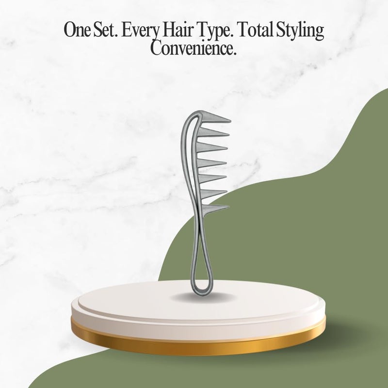 COMBELLE Professional Wide Tooth Detangling Comb for Women & Men | Durable Black Plastic Anti-Breakage Shampoo Comb | Smooth Rounded Teeth for Curly, Thick & Wet Hair (Metallic Green) - Image 4
