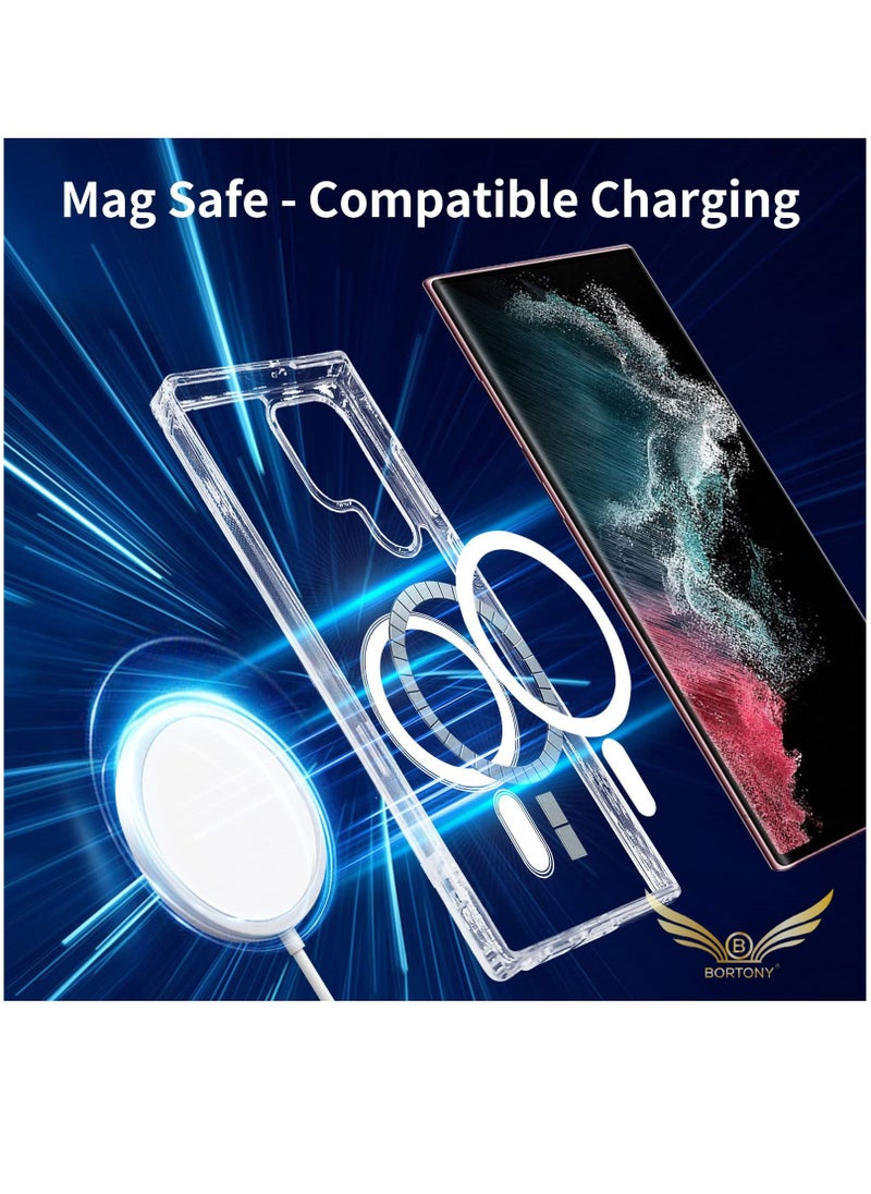 BORTONY Galaxy S23 Ultra Magsafe Case with Support Wireless Charging Shockproof Yellowing Resistant Shockproof Cover Compatible with Samsung Galaxy S23 Ultra 6.8 inch 2023  - Image 2