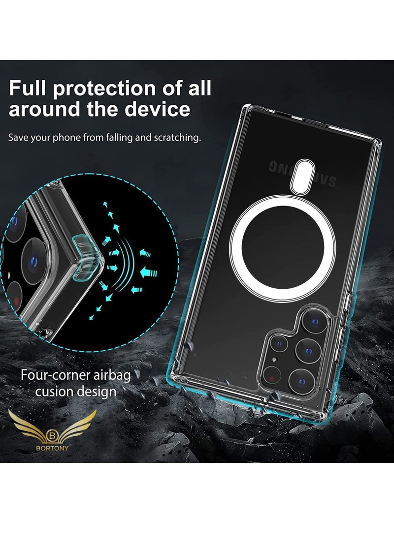 BORTONY Galaxy S23 Ultra Magsafe Case with Support Wireless Charging Shockproof Yellowing Resistant Shockproof Cover Compatible with Samsung Galaxy S23 Ultra 6.8 inch 2023  - Image 5