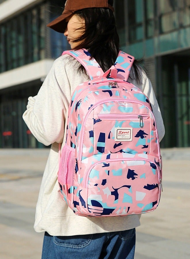 Joychic طقم حقيبة ظهر مدرسية كبيرة السعة مقاومة للماء من النايلون مكون من 3 قطع مع جيب أمامي للطالبات في المرحلة المتوسطة والثانوية - Image 3