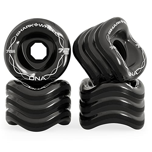 Shark Wheel 72mm 78a Longboard Cruising Wheels, DNA Formula, Set of 4 Wheels (Black., 72mm) - Image 1