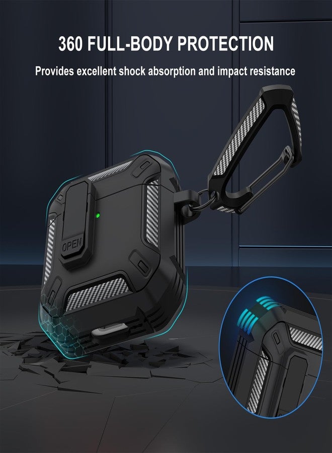 Meliya for AirPods 4th Generation Case Cover with Secure Lock Clip, Rugged Shell Full-Body Shockproof Protective Cover with Cleaner kit for AirPods 4 (2024) (Black) - Image 5