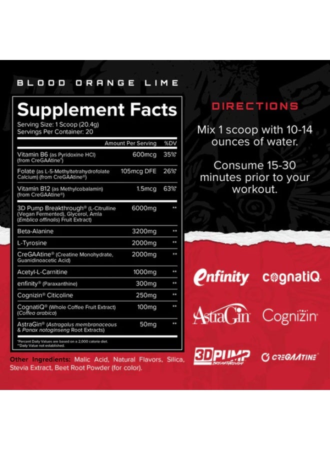 UNMATCHED Unmatched Outlier Pre-Workout 340g – 20 Servings – Blood Orange Lime Flavor  - Image 4