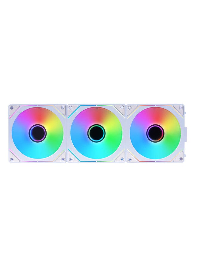 Play Jia Wanji Xingchen Pro Building Block Fan, White Reverse Triple Pack, 12cm Water-cooled Case Fan Module, Wireless Splicing/argb Synchronized Lighting/pwm Temperature Control - Image 4