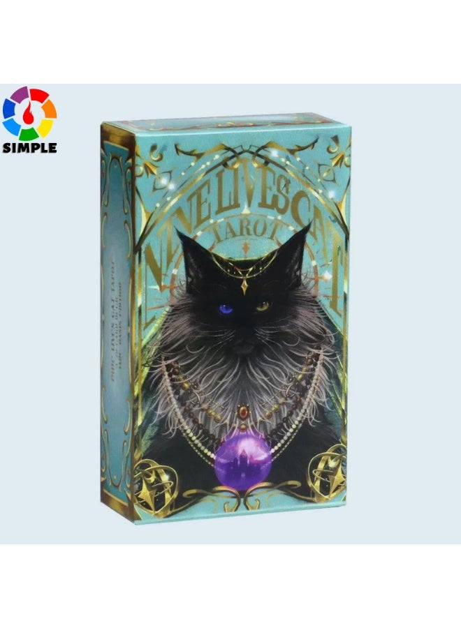 NIBEMINENT Nine-Boat Cat Tarot Cards - For Family Gatherings - High-Quality Divination and Prediction Tarot Cards - Image 1