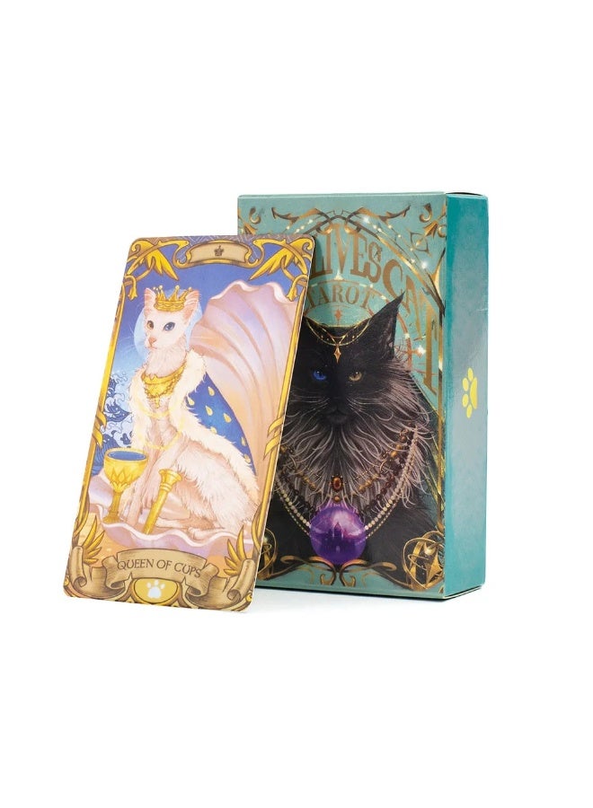 NIBEMINENT Nine-Boat Cat Tarot Cards - For Family Gatherings - High-Quality Divination and Prediction Tarot Cards - Image 2