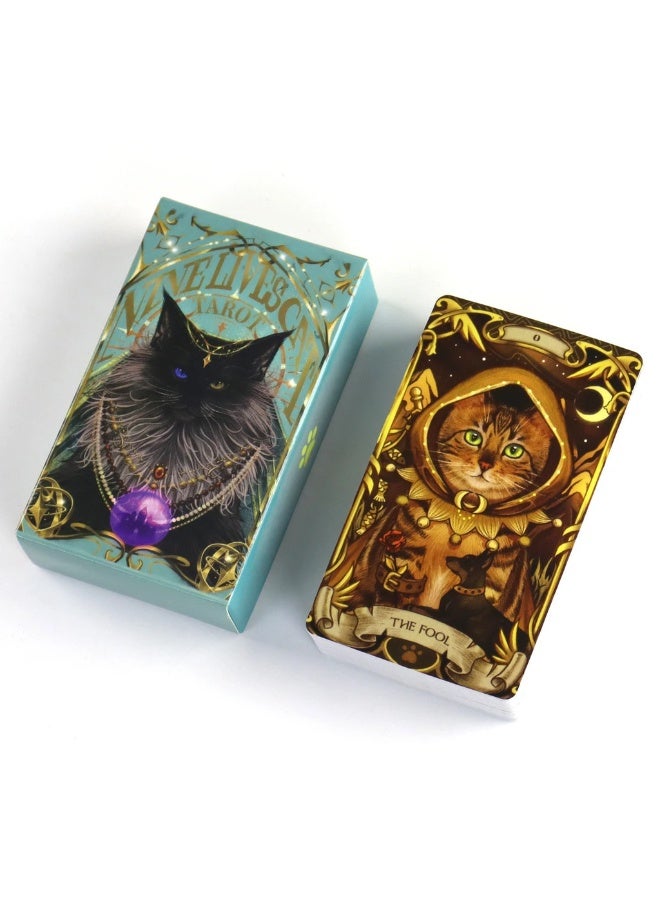 NIBEMINENT Nine-Boat Cat Tarot Cards - For Family Gatherings - High-Quality Divination and Prediction Tarot Cards - Image 4