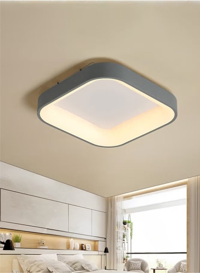 WALALLA LED Ceiling Light 3 Color Temperatures (3000K/4500K/6000K), Dimmable Metal Lamp for Bedroom, Kitchen, Office, Corridor, Anti-Flicker, Ultra-thin Design, Energy-saving and Environmentally Friendly,Grey Border - Image 2