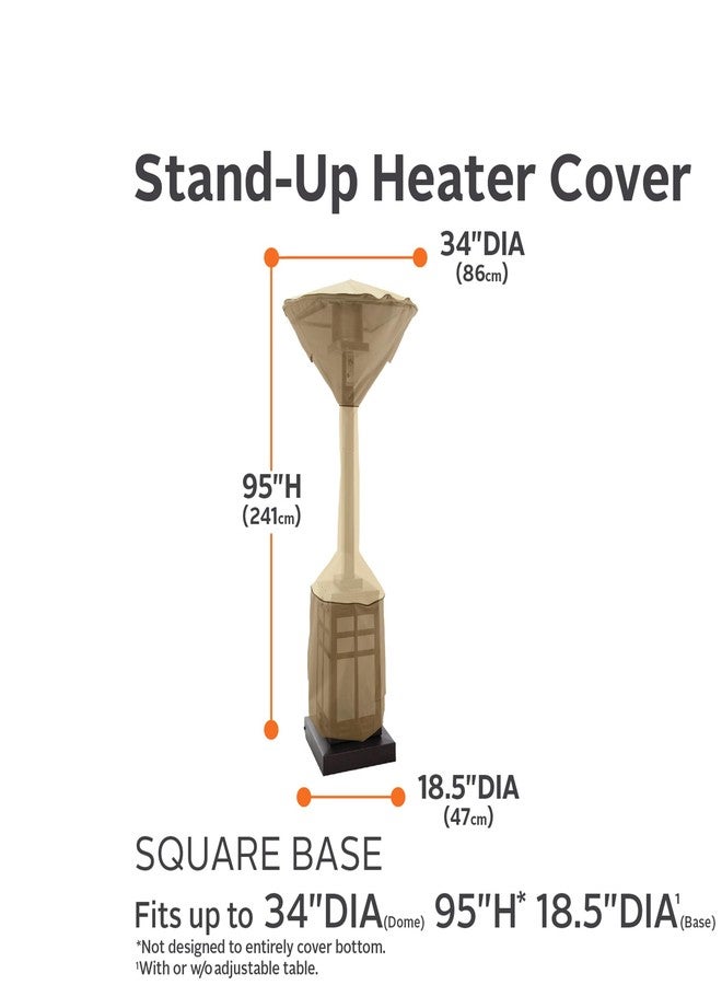 كلاسيك أكسيسوريز غطاء مدفأة فناء قائم مربع الشكل مقاس 34 بوصة مقاوم للماء من كلاسيك أكسيسوريز فيراندا، غطاء مدفأة خارجي - Image 3