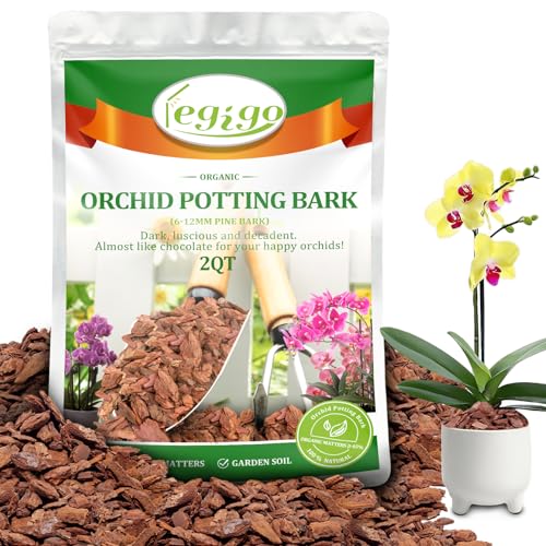 Legigo 2 Quarts Organic Orchid Potting Bark- All Natural Orchid Bark Potting Mix Pine Bark Wood Chips for Houseplant Mulch, Orchid Plants Root Development, Mulch for Potted Plants - Image 1