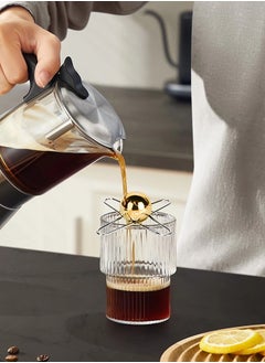 HOOPZOZA Reusable Coffee Cooling Ball Coffee Cooling Tool Stainless Steel Coffee Cooler Frozen Ball for Espresso Coffee Espresso Frozen Ball Frozen coolant inside Ice Ball Tools for Coffee Bourbon 12×12×4CM  - Image 3