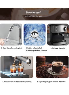 HOOPZOZA Reusable Coffee Cooling Ball Coffee Cooling Tool Stainless Steel Coffee Cooler Frozen Ball for Espresso Coffee Espresso Frozen Ball Frozen coolant inside Ice Ball Tools for Coffee Bourbon 12×12×4CM  - Image 4