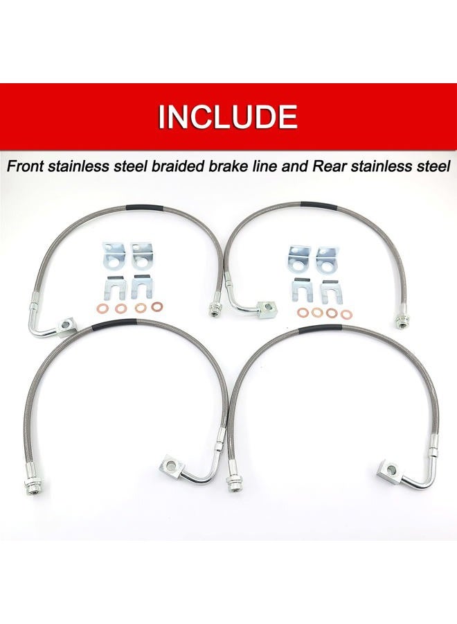 RJSPHH 89716 Stainless Brake Lines Compatible with 2007-2018 Jeep Wrangler JK (4pcs) - Image 4