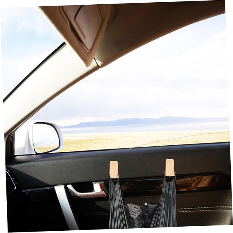 Beige Multifunctional Card Holder Hooks Car Organizer Clips Easy Installation Durable Vehicle Storage - Image 4