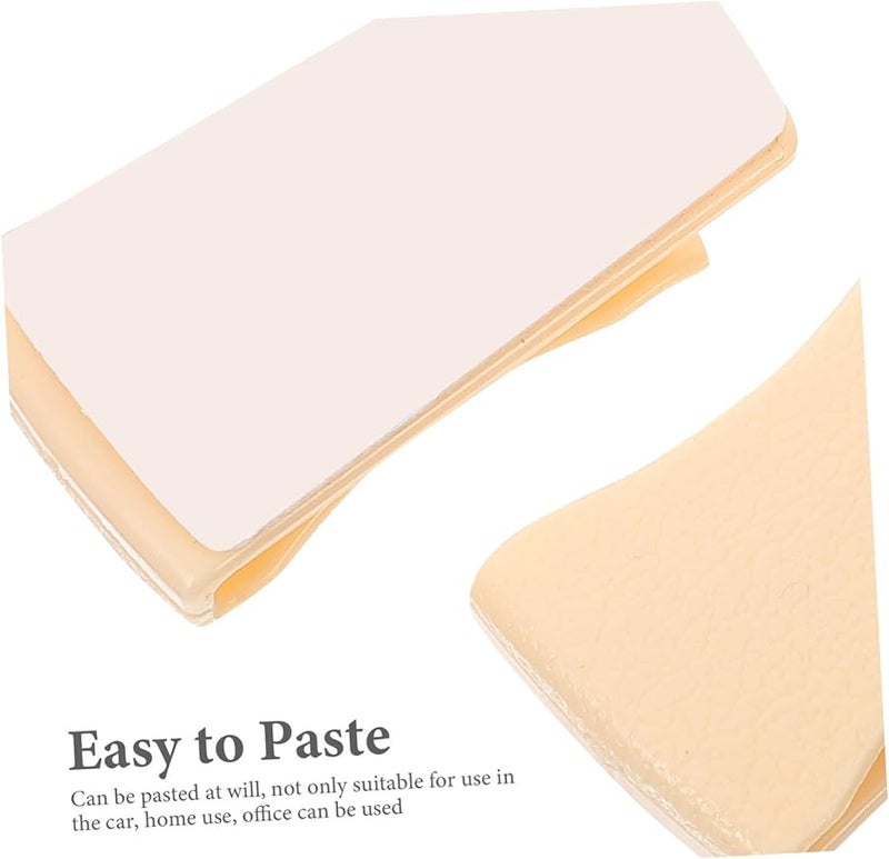 Beige Multifunctional Card Holder Hooks Car Organizer Clips Easy Installation Durable Vehicle Storage - Image 3