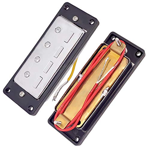 JD.Moon Mini 4 string Bass Guitar Humbucker Pickups with Black Ring Chrome Set of 2pcs - Image 2