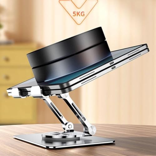 SOOPII 360°Rotating Metal Portable & Foldable Cell Phone Stand Anti Slip for Office & Kitchen, Adjustable Tablet Stand for All Mobile Phones (DM-35) - Image 5