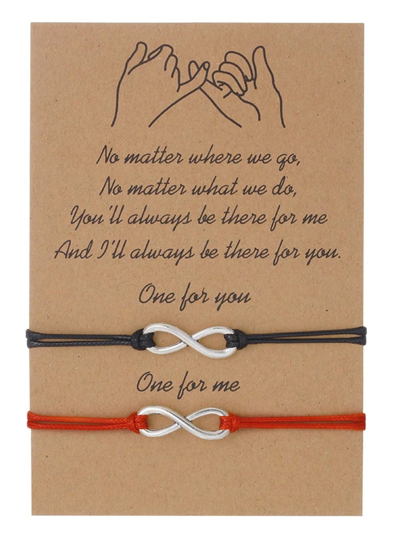 SOLARAE Rope Bracelets Promise Woven Adjustable Good Luck Bracelet for Best Friends Boyfriends and Girlfriends Women Mother Mens Teen Wife Anniversary Birthday - Image 1