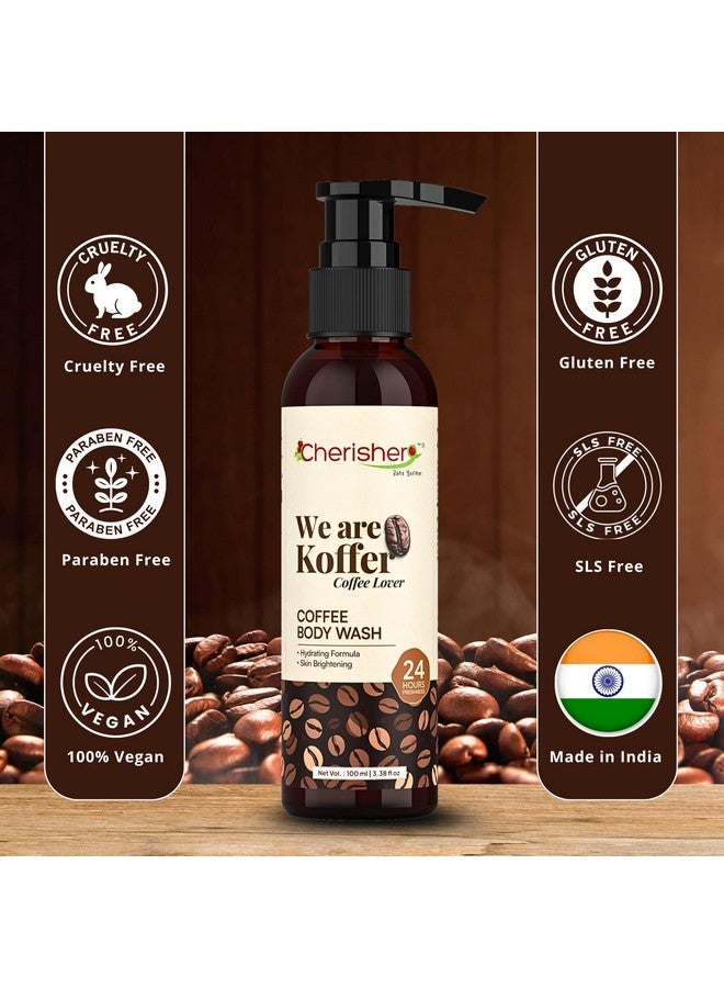 Cherisher Koffer Coffee Body Wash for Men & Women | 100ml Tan Removal & Natural Exfoliating Shower Gel | 24-Hour Freshness & Hydration | Gentle Formula for All Skin Types | Body Wash Under 100 - Image 5