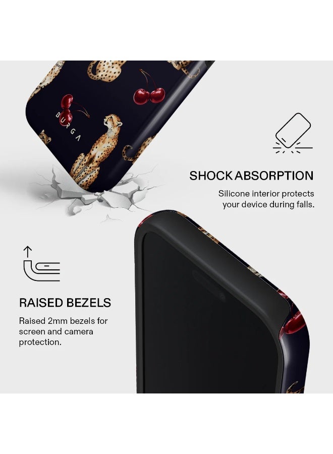 بورجا جراب بورجا لهاتف آيفون  برو بتصميم كوجر فاخر متوافق مع طبقة هجينة مزدوجة صلبة + حماية سيليكون - غطاء هاتف مقاوم للخدش والصدمات - Image 4
