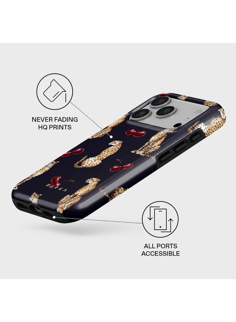 بورجا جراب بورجا لهاتف آيفون  برو بتصميم كوجر فاخر متوافق مع طبقة هجينة مزدوجة صلبة + حماية سيليكون - غطاء هاتف مقاوم للخدش والصدمات - Image 3