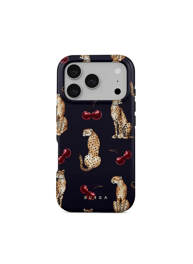 بورجا جراب بورجا لهاتف آيفون  برو بتصميم كوجر فاخر متوافق مع طبقة هجينة مزدوجة صلبة + حماية سيليكون - غطاء هاتف مقاوم للخدش والصدمات