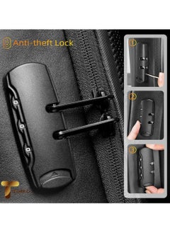 TEGRILO Anti Theft Laptop Backpack Fits 15.6 Inch Laptop Smart Work Backpack with USB Charging Port for Office Work Airplane Business Travel  - Image 3