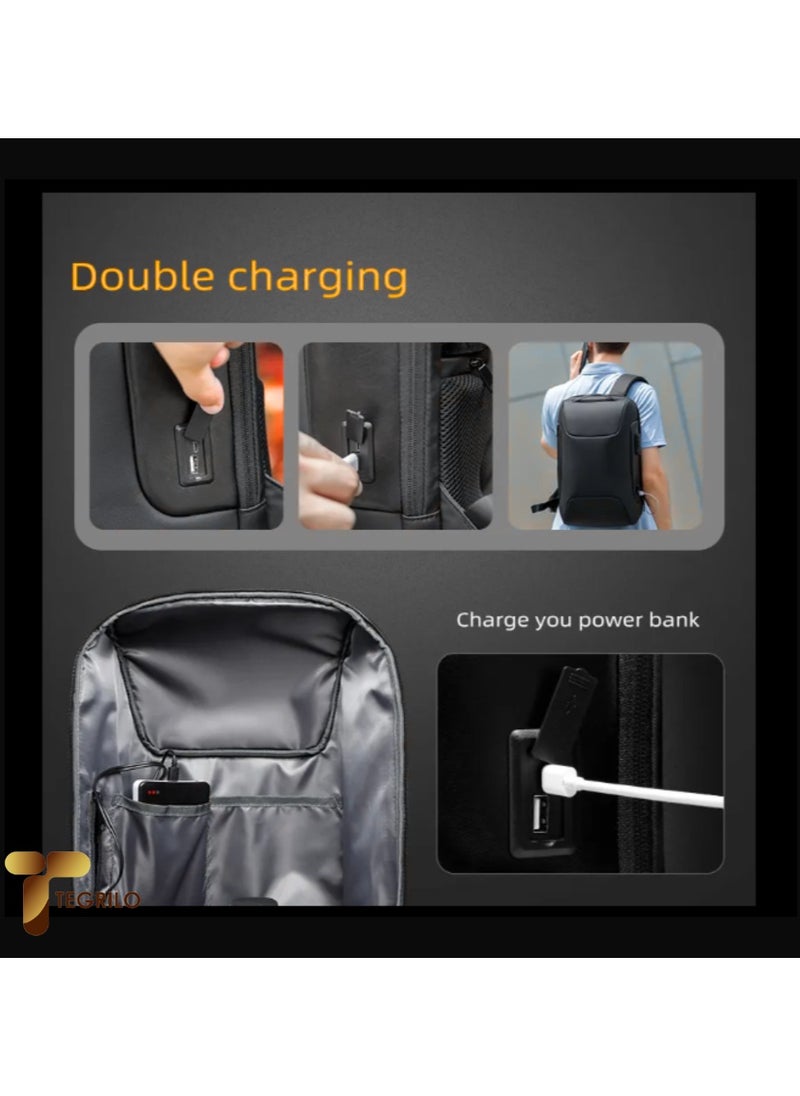 TEGRILO Anti Theft Laptop Backpack Fits 15.6 Inch Laptop Smart Work Backpack with USB Charging Port for Office Work Airplane Business Travel  - Image 5